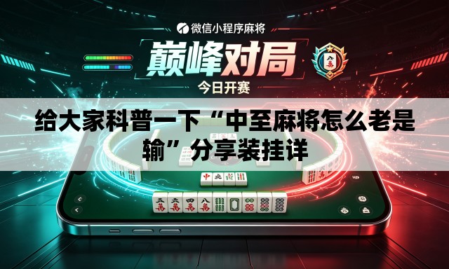 给大家科普一下“中至麻将怎么老是输”分享装挂详