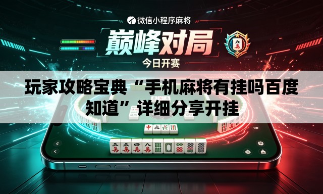 玩家攻略宝典“手机麻将有挂吗百度知道	”详细分享开挂