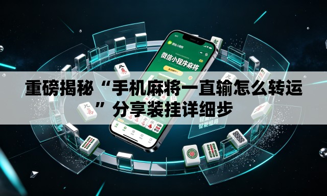 重磅揭秘“手机麻将一直输怎么转运”分享装挂详细步