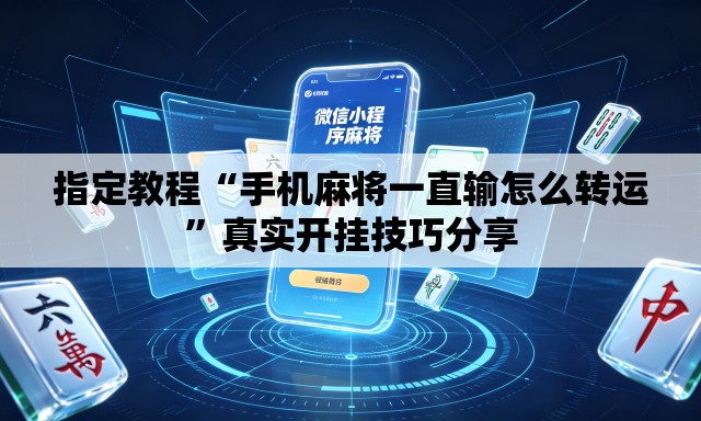 指定教程“手机麻将一直输怎么转运”真实开挂技巧分享