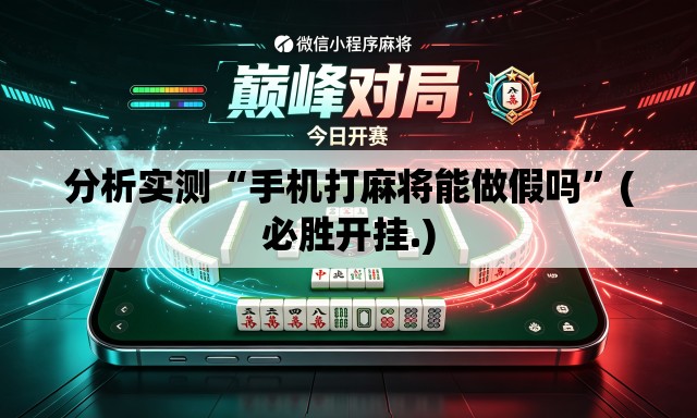 分析实测“手机打麻将能做假吗”(必胜开挂.)