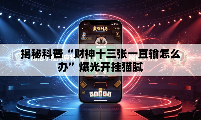 揭秘科普“财神十三张一直输怎么办”爆光开挂猫腻
