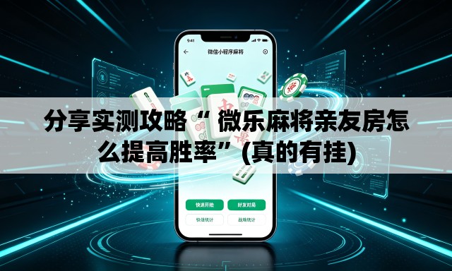 分享实测攻略“ 微乐麻将亲友房怎么提高胜率”(真的有挂)