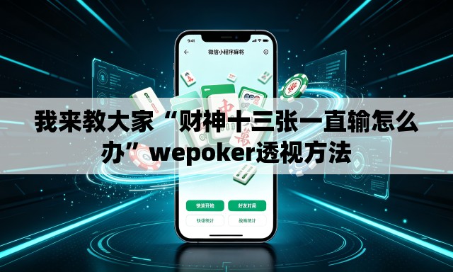 我来教大家“财神十三张一直输怎么办”wepoker透视方法