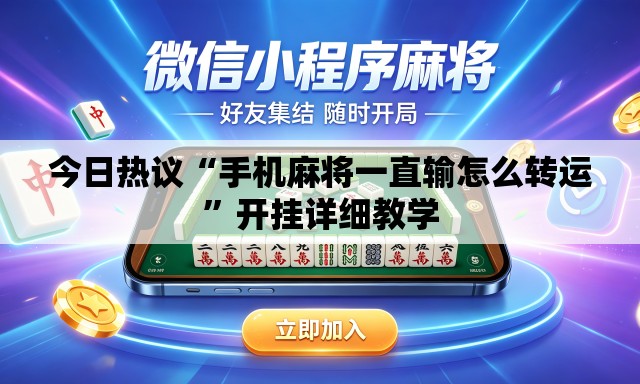 今日热议“手机麻将一直输怎么转运	”开挂详细教学