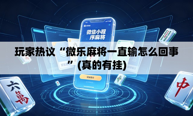 玩家热议“微乐麻将一直输怎么回事	”(真的有挂)