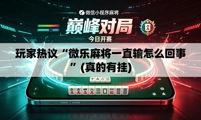 玩家热议“微乐麻将一直输怎么回事”(真的有挂)