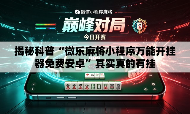 揭秘科普“微乐麻将小程序万能开挂器免费安卓	”其实真的有挂