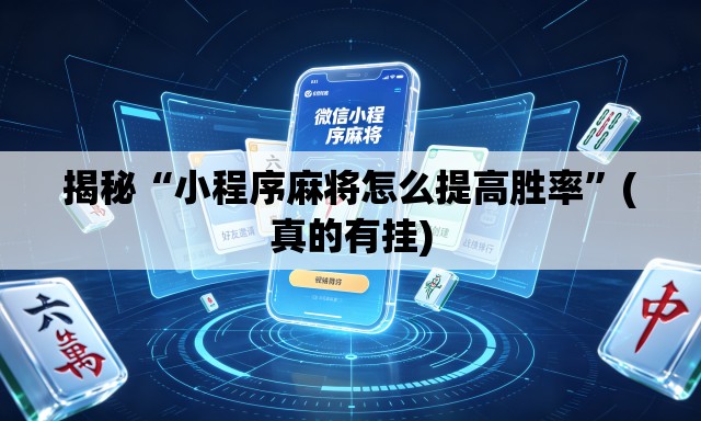 揭秘“小程序麻将怎么提高胜率	”(真的有挂)