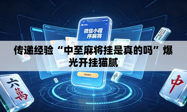 传递经验“中至麻将挂是真的吗”爆光开挂猫腻