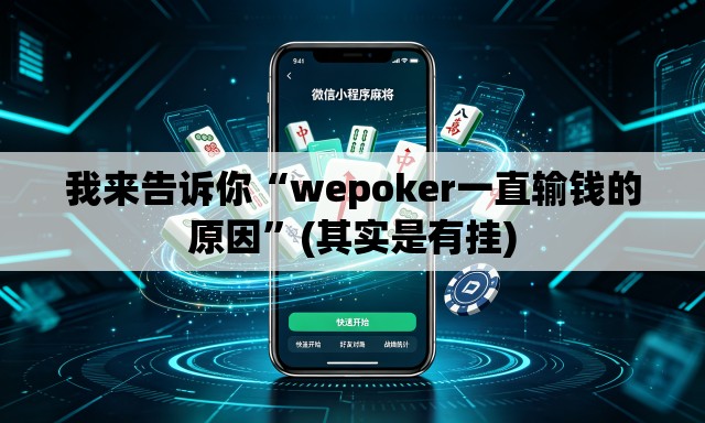 我来告诉你“wepoker一直输钱的原因”(其实是有挂)