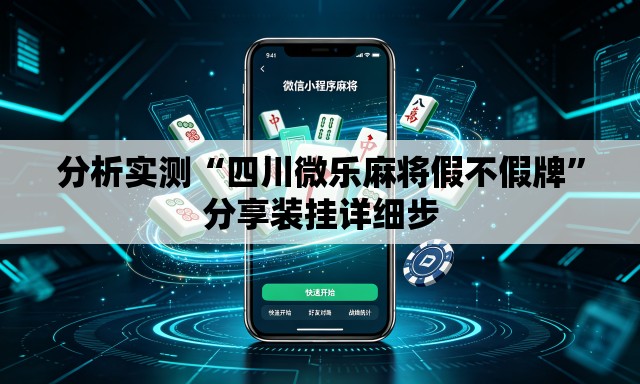 分析实测“四川微乐麻将假不假牌”分享装挂详细步