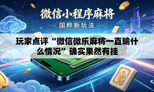 玩家点评“微信微乐麻将一直输什么情况”确实果然有挂