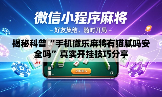 揭秘科普“手机微乐麻将有猫腻吗安全吗”真实开挂技巧分享