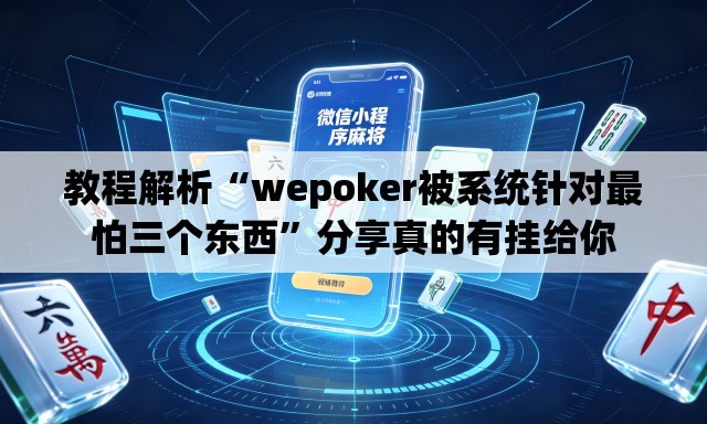 教程解析“wepoker被系统针对最怕三个东西”分享真的有挂给你