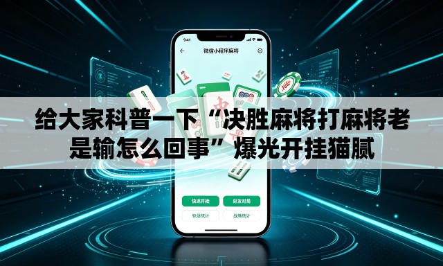 给大家科普一下“决胜麻将打麻将老是输怎么回事”爆光开挂猫腻