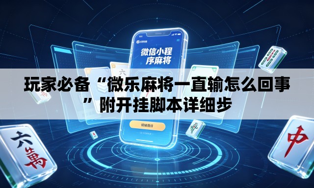 玩家必备“微乐麻将一直输怎么回事	”附开挂脚本详细步