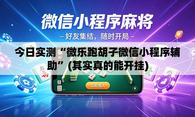 今日实测“微乐跑胡子微信小程序辅助”(其实真的能开挂)