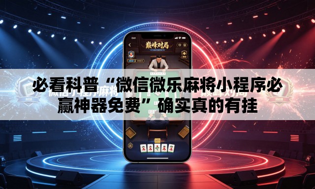 必看科普“微信微乐麻将小程序必赢神器免费”确实真的有挂