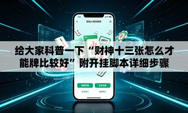 给大家科普一下“财神十三张怎么才能牌比较好”附开挂脚本详细步骤