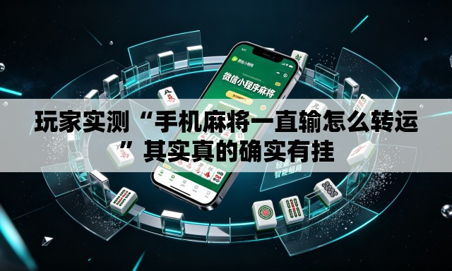 玩家实测“手机麻将一直输怎么转运	”其实真的确实有挂