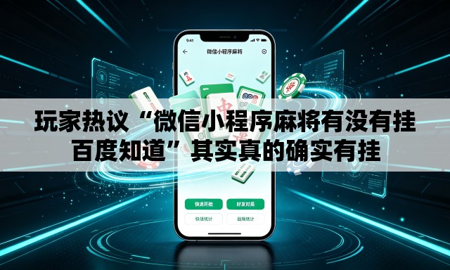 玩家热议“微信小程序麻将有没有挂百度知道”其实真的确实有挂