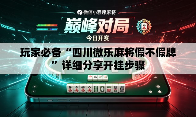 玩家必备“四川微乐麻将假不假牌	”详细分享开挂步骤
