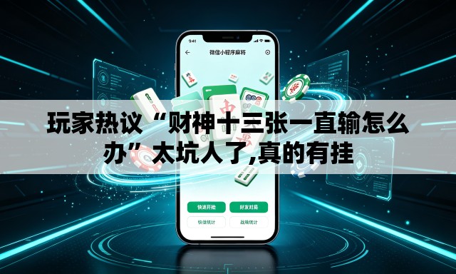 玩家热议“财神十三张一直输怎么办”太坑人了,真的有挂