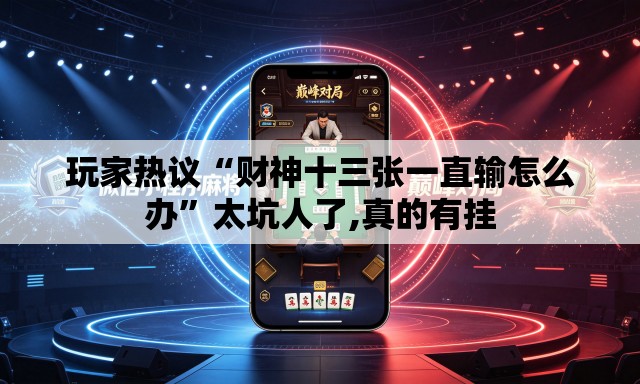 玩家热议“财神十三张一直输怎么办	”太坑人了,真的有挂